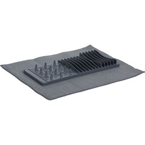 Storagesolutions Abtropfmatte für Besteck, 40 x 16 cm, Geschirrabtropfer 2 in 1