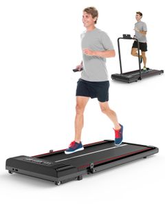 Laufband 2 in 1 - BIGZZIA Klappbares Treadmill  - Einstellbare Geschwindigkeit 1-10 km/h Schwarz