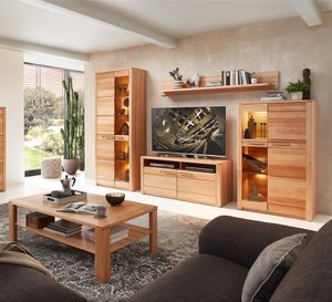 Wohnzimmer Set, Beleuchtung, Front Kernbuche massiv NEWTON-36 Wohnzimmer Set, Beleuchtung, Front Kernbuche massiv NEWTON-36