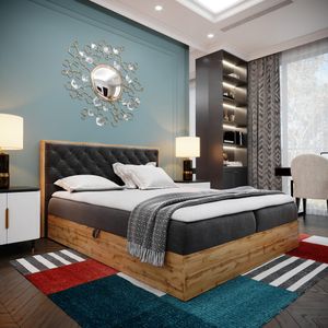 Boxspringbett Doppelbett LOFT 3 - Das perfekte Bett für Ihr Schlafzimmer. 180x200cm Bett mit Bonellmatratze, mit Bettkasten für Bettwäsche und Topper