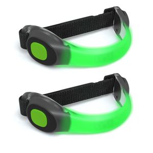 EAZY CASE 2 x LED Armband – Klettarmband, Leuchtarmband, bessere Sichtbarkeit beim Joggen, Laufen, Radfahren, Reflektor ideal für Kinder und Aktivitäten in der Dunkelheit, Grün