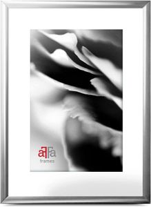 aFFa frames, Alu, Bilderrahmen aus Aluminium, Bild Foto Rahmen, Rechteckig, mit Acrylglasfront, Silber, 40x50 cm