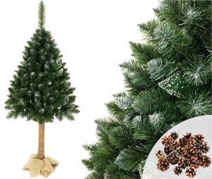 Weihnachtsbaum auf einem Stamm, 3D-Diamant-Kiefer 180cm, Schnee, Glitter, Grün