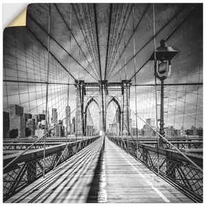 ARTland Wandbild, selbstklebend New York City Brooklyn Bridge I Größe: 40x40 cm