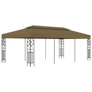 Pavillon Gartenpavillon Partyzelt Gartenzelt | Camping Pavilon für Garten, Terrasse, Party 6x3 m Taupe 180 g/m² | 2471