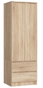 Kleiderschrank AKORD S60 Sonoma-Eiche 60 cm 2 Türen B60 x H180 x T51 cm