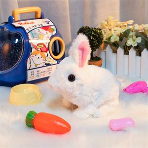 Interaktives Spielzeug Kaninchen Elektrische Hase Kuscheltier Spielzeug, Kawaii Plüschtiere Sprechender Plüschhase Spielzeug Smart mit Gehen, Ohrwackeln Fonktion, Kuschelig Geschenk -Weiß