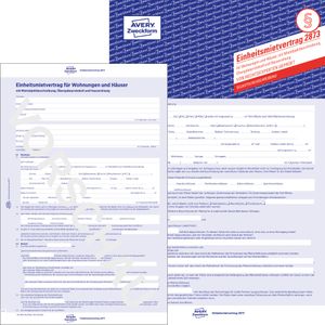Avery Zweckform 2873, Einheitsmietvertrag für Wohnungen und Häuser, mit Übergabeprotokoll & Hausordnung, A4, 5-seitig
