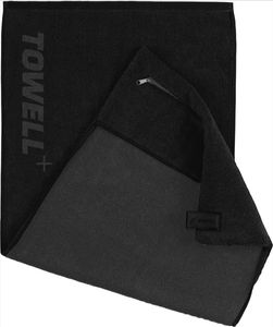 Stryve Towell + V2 Sporthandtuch mit Tasche und Magnetclip, in 7 Farben Die Höhle der Löwen (Schwarz All Black) Gym Handtuch TOWELL+