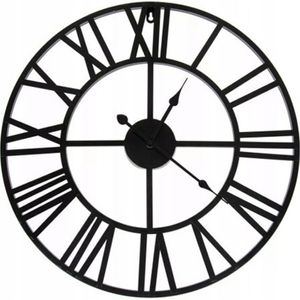 Veľké kovové nástenné hodiny 50 cm Vintage nástenné hodiny Tiché rímske číslice Atmosféra Nástenné hodiny Kancelária Kancelársky dizajn Dekorácia Retoo