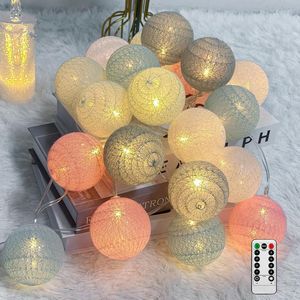 Baumwollkugeln Lichterkette, 20 LED USB Dimmbar Baumwolle Ball Lichterketten mit Fernbedienung und Timer, Kinderzimmer Weihnachten Hochzeit Part(Macaron)