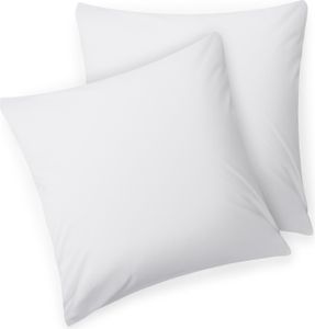 Blumtal Kissenbezug 40x40 cm (2er Set Kissenbezüge) - Weiß - 100% Baumwoll-Jersey mit Reißverschluss