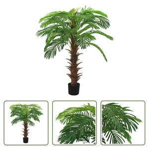 The Living Store Künstliche Palme Cycas mit Topf 140 cm Grün