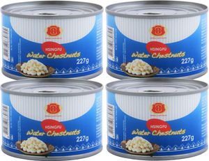 [ 4x 227g / 140g ATG ] Spring Happiness Wasserkastanien ganze Knollen / Water Chestnuts peeled