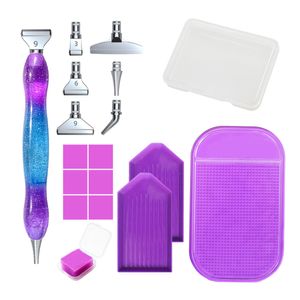 Diamond Painting Stift, Leuchtetd Diamond Painting Zubehör, 6 Styles 5d Drill Pen Ersatzköpfe Metal Pen Tip,Starry purple