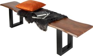 SAM® Sitzbank Baumkante 180 cm nussbaum massiv Akazie schwarz