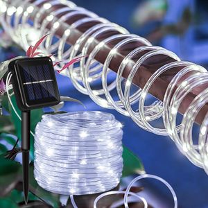 SWANEW Solární lanové světlo LED lanové světlo venkovní světlo čisté studené bílé 20M