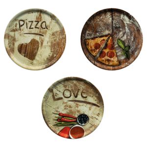 3er Set Pizzateller Oliven-, Salami- & Lieblingspizza Ø 31cm Platte XL-Teller