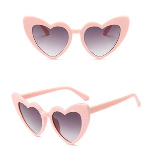 Pulver Herz Sonnenbrille, Herzbrille, Mädchen Retro Bunte Brillen, Vintage Heart Sunglasses für Damen Herren