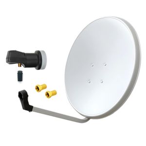 60cm HD SAT Anlage weiss + Single LNB + 2x F - Stecker vergoldet 60cm HD SAT Anlage weiss + Single LNB + 2x F - Stecker vergoldet