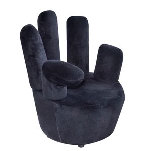 vidaXL Židle ve tvaru ruky Black Velvet