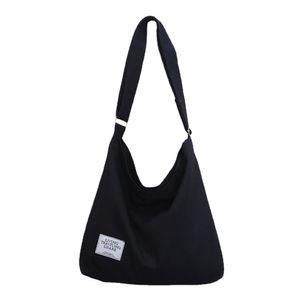 Černá 36cm plátěná taška, plátěná taška přes rameno Dámy Shopper Dámy rameno kabelka Dámy plátno Shopper Hobo Bag pro školní cestování