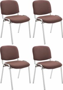 CLP 4er Set Stühle Ken Chrom Stoff gepolstert, Farbe:braun