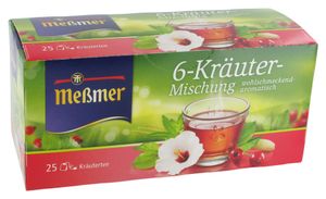 Meßmer 6 Kräuter Mischung wohlschmeckend aromatisch 25 Teebeutel 50g