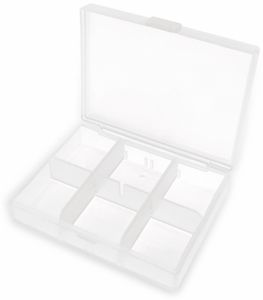 Sortimentsbox, 84x63x20, 6 Fächer, PP, transparent