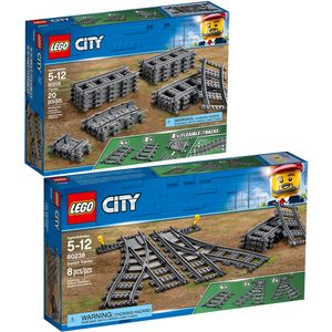 LEGO® 60205 60238 City 2er Set Schienen + Weichen