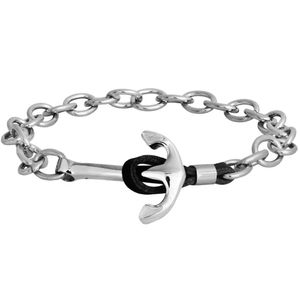 XENOX X4007 Herren Armband Anker XENOX men Silber Schwarz 23 cm