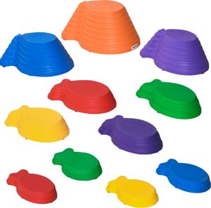 Outsunny Balanciersteine für Kinder Flußsteine 11-teiliges Stapelsteine Balance Steine für Innen- und Außenbereiche belastbar bis 100 kg Rutschfest