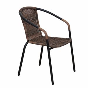 KONDELA Záhradná stolička Doren - hnedá / čierna
