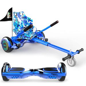 MEGA MOTION Hoverboards mit Hoverkart für Kinder, 6.5 Zoll Hoverboards mit Bluetooth Lautsprecher, mit LED-Leuchten, Geschenk für Kinder und Jugendliche