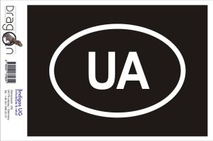 Aufkleber / Autoaufkleber - JDM / Die cut / Auto / OEM - Ukraine UA - 160x110mm pink - Heckscheibe / Heckscheibenaufkleber