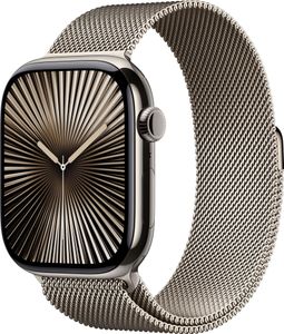 Apple Watch Series 10 46mm GPS+Cellular Titangehäuse Natur Milanaisearmband Natur M/L