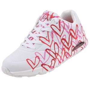 Skechers Damen Sneaker UNO SPREAD THE LOVE Weiß/Pink/Rot, Schuhgröße:EUR 41