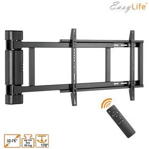 EasyLife - TV Wandhalterung elektrisch schwenkbar, 32 bis 75 Zoll, VESA bis 600x400 (schwarz)