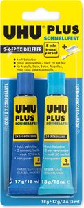 UHU UHU plus schnellfest 2K-Kleber Doppelkammerspritze inkl. statischem Mischer 15,g - 45655