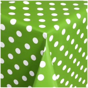 TEXMAXX Wachstuch Tischdecke Wachstischdecke Wachstuchtischdecke abwaschbar ( 150-05 )- 200 x 140 cm - PVC Tischdecke abwischbar, Punkte Muster in Grün