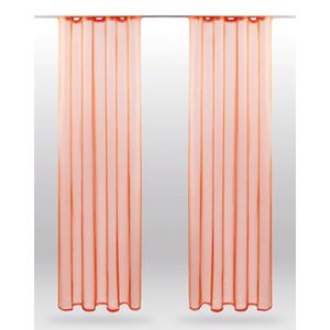 2er Pack Gardine Transparent Noella Universalband, Größe: 140 x 245cm (Orange)