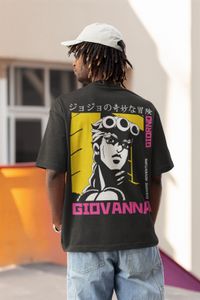 Koszula męska bawełna organiczna anime JoJo's Bizarre Adventure streetwear Giovanna