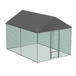 WISFOR 12㎡Hühnerstall Hühnerhaus Dach Geflügelstall Kleintier Ställe Freilaufgehege mit 2 abschließbare Tür, 300x400x270cm