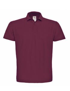 B&C Herren Polo Shirt Piqué Kurzarm Basic T-Shirt Baumwolle Shirt Top, Größe:4XL, Farbe:Wine