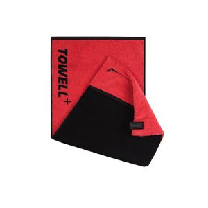 Towell Multifunktions-Handtuch rot mit Clip schwarz