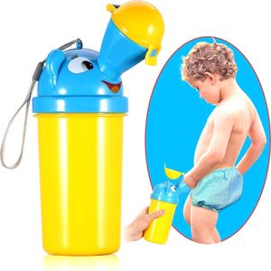 Tragbare Kunststoff Urinal Toilette Outdoor Reise Kinder Pee Flasche für Jungs (Gelb)