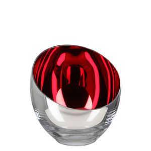 Fink Teelichthalter Candy rot Glas Höhe 11 cm