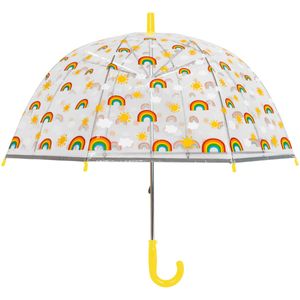 X-brella - Stockschirm Regenbogen für Kinder 1027 (Einheitsgröße) (Transparent/Gelb)