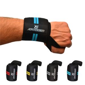 ActiveVikings® Handgelenk Bandagen - Ideale Handgelenkbandagen für Fitness, Crossfit, Bodybuilding und Kraftsport - Für Frauen und Männer (Schwarz - Blau)