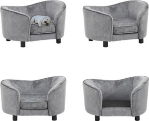 vidaXL Pohovka pre psov šedá 69x49x40 cm plyš - Pohovka pre psov - Pohovka pre domáce zvieratá - Pohovky pre domáce zvieratá
